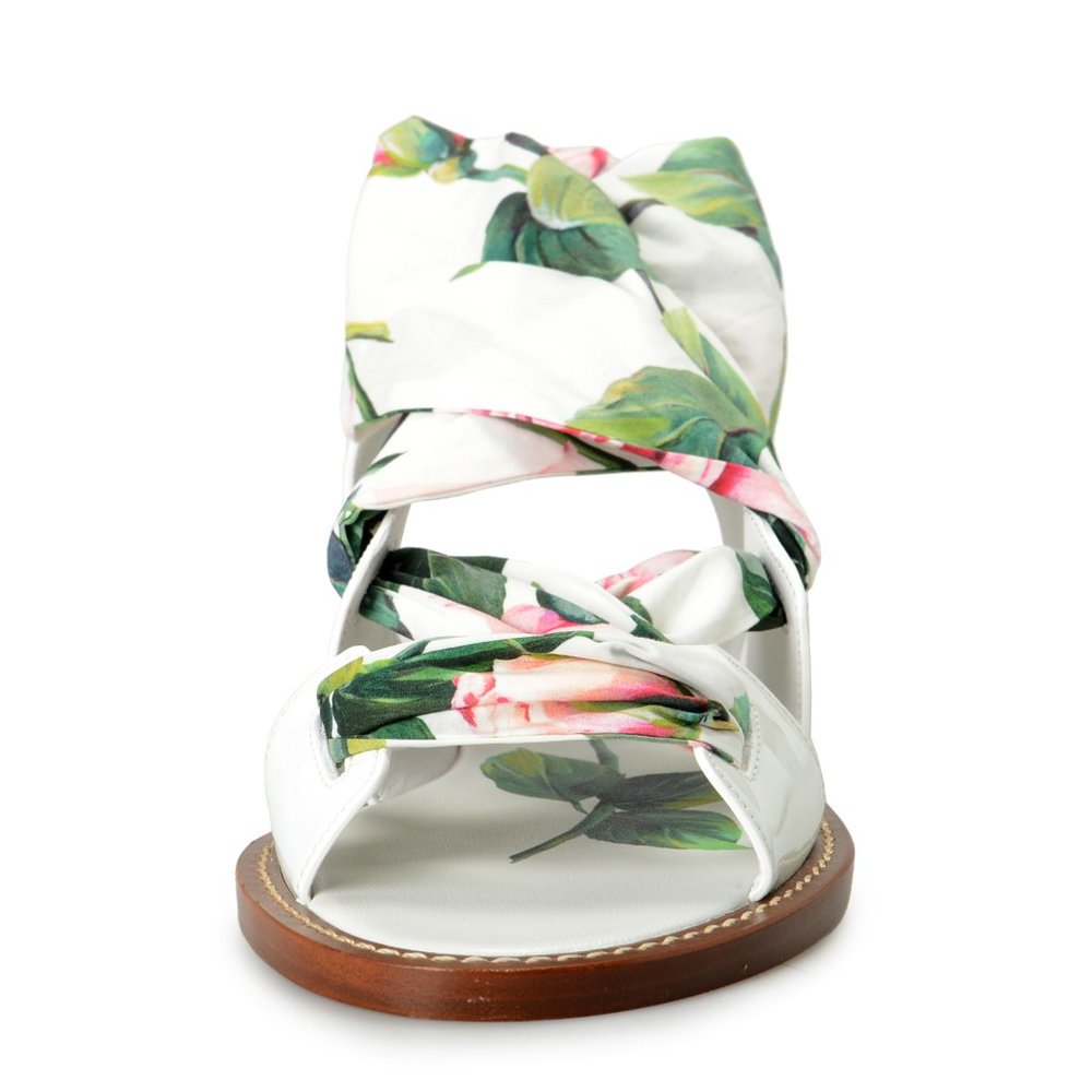 Dolce & Gabbana Women's Floral Print Ankle Wrap Sandals Shoes US 7 IT 37 - Picture 5 of 7